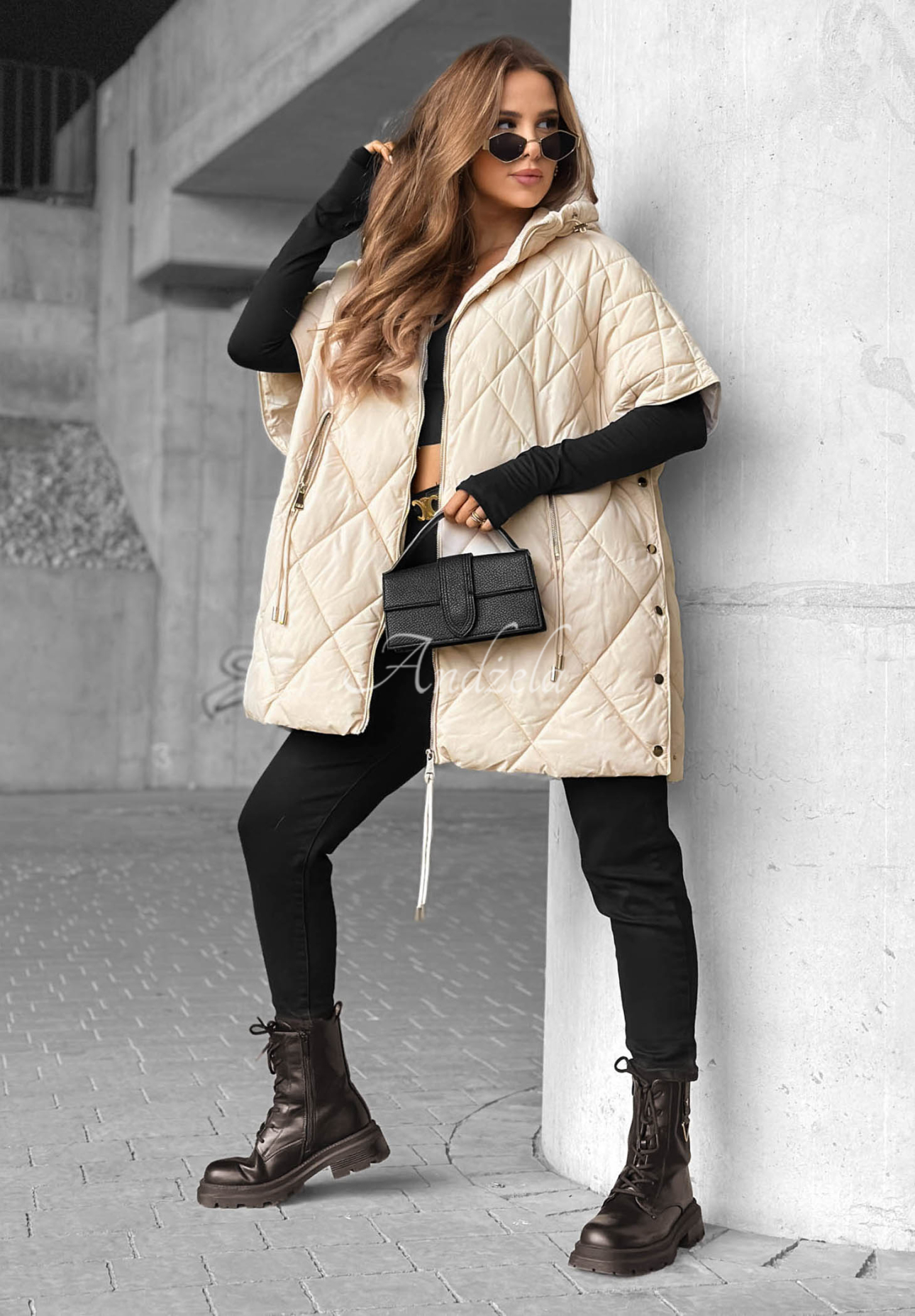 Oversize-Steppweste Daily Comfort Hell Beige