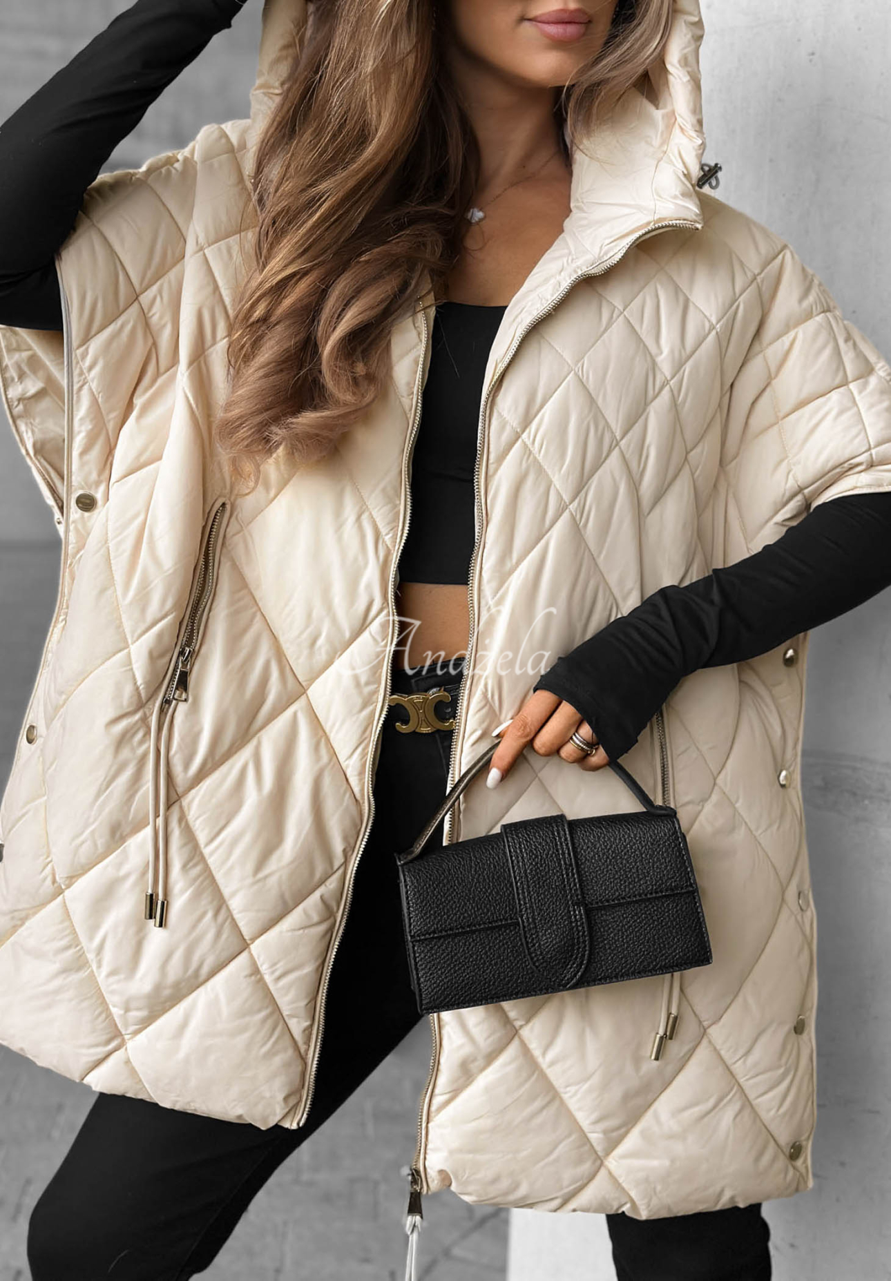 Oversize-Steppweste Daily Comfort Hell Beige