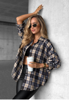 Hemd w kratę Cozy Edit Dunkelblau