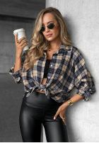 Hemd w kratę Cozy Edit Dunkelblau