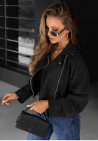 Krótka zamszowa Jacke bomberka Maple Story Schwarz