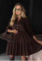 Kleid oversize z falbanka Modern Charm Beige