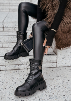 Skórzane Stiefeletten ze sznurowaniem The Season Schwarz
