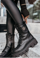 Skórzane Stiefeletten ze sznurowaniem The Season Schwarz
