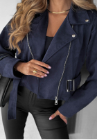 Krótka zamszowa Jacke Bikerjacke Daily Flow Schokoladenbraun