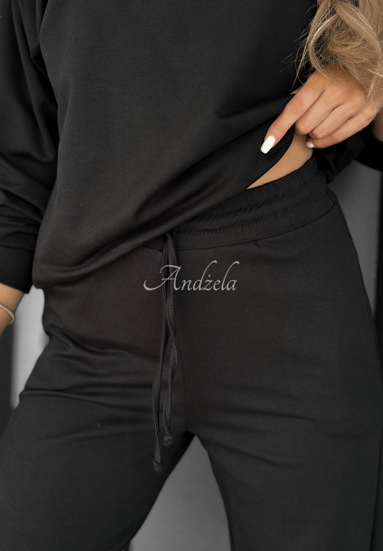 Jogginghose aus Baumwolle wide leg Never Late Schwarz