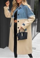 Długi Mantel z jeansowymi akcentami Park Avenue Beige-Blau
