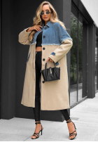 Długi Mantel z jeansowymi akcentami Park Avenue Beige-Blau