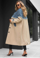 Długi Mantel z jeansowymi akcentami Park Avenue Beige-Blau