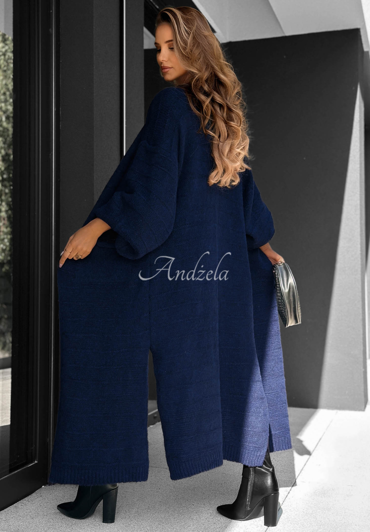 Langer Cardigan Meet Me There Dunkelblau