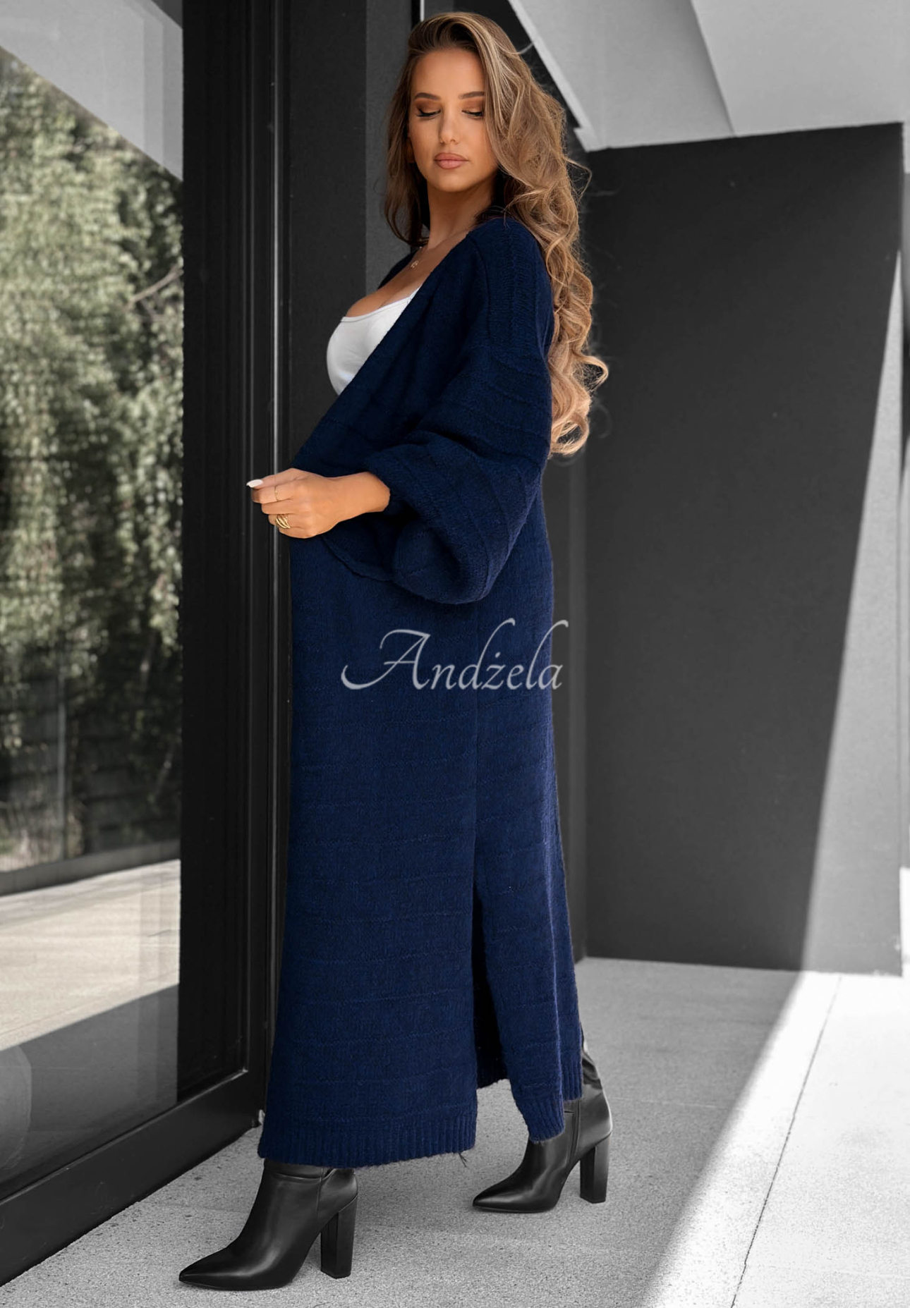 Langer Cardigan Meet Me There Dunkelblau