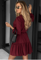 Koszulowa Kleid z falbanką Call My Name Burgunderrot