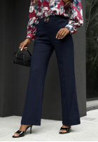 Material Hose wide leg z paskiem Classy Mood Beige