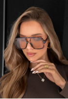 Brille przeciwsłoneczne w panterkę Natty Braun