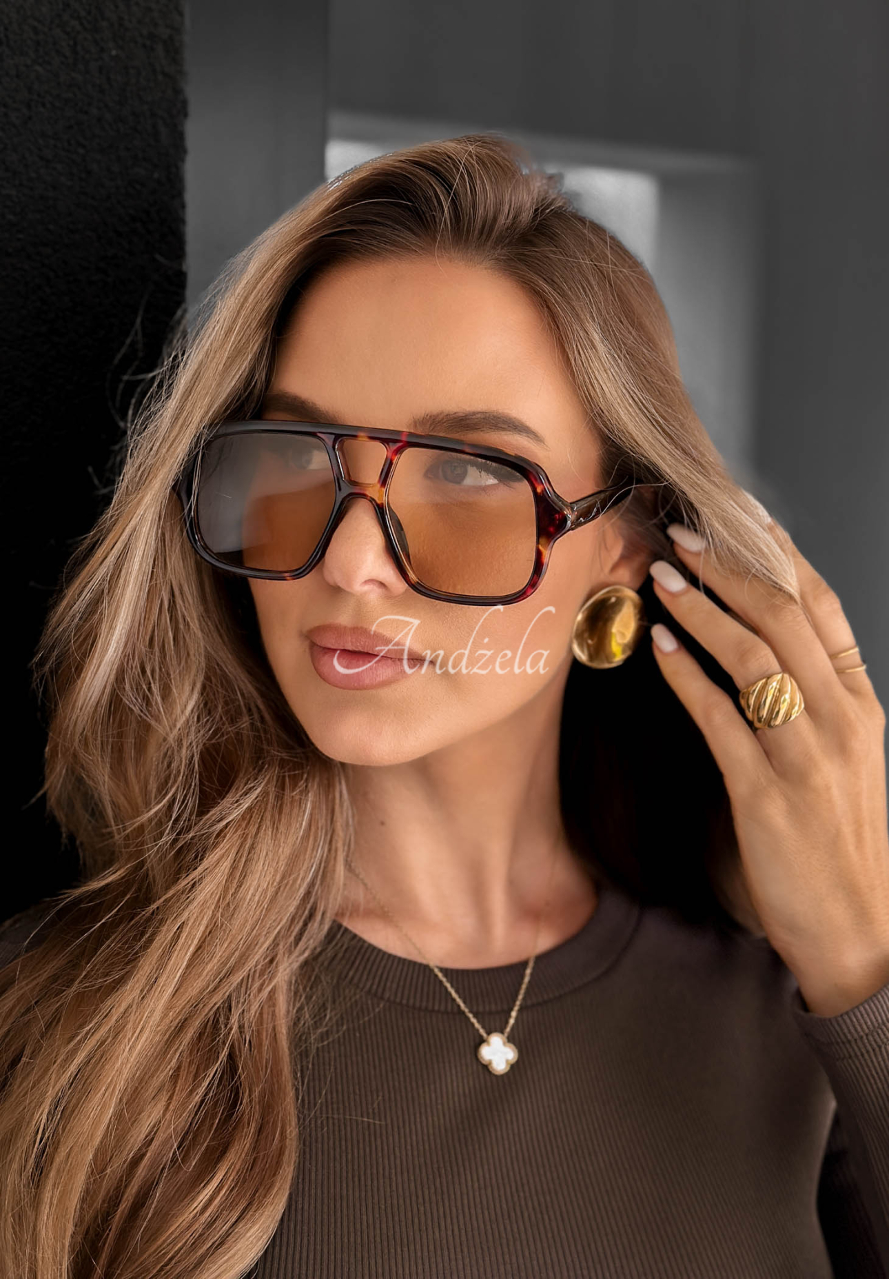 Sonnenbrille mit Leopardenmuster Natty Braun