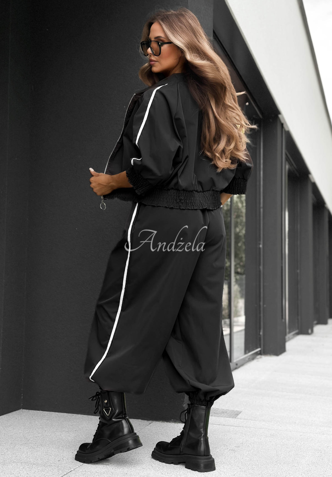 Set Jacke und Hose mit Streifen aus Baumwolle Unbelievable Schwarz