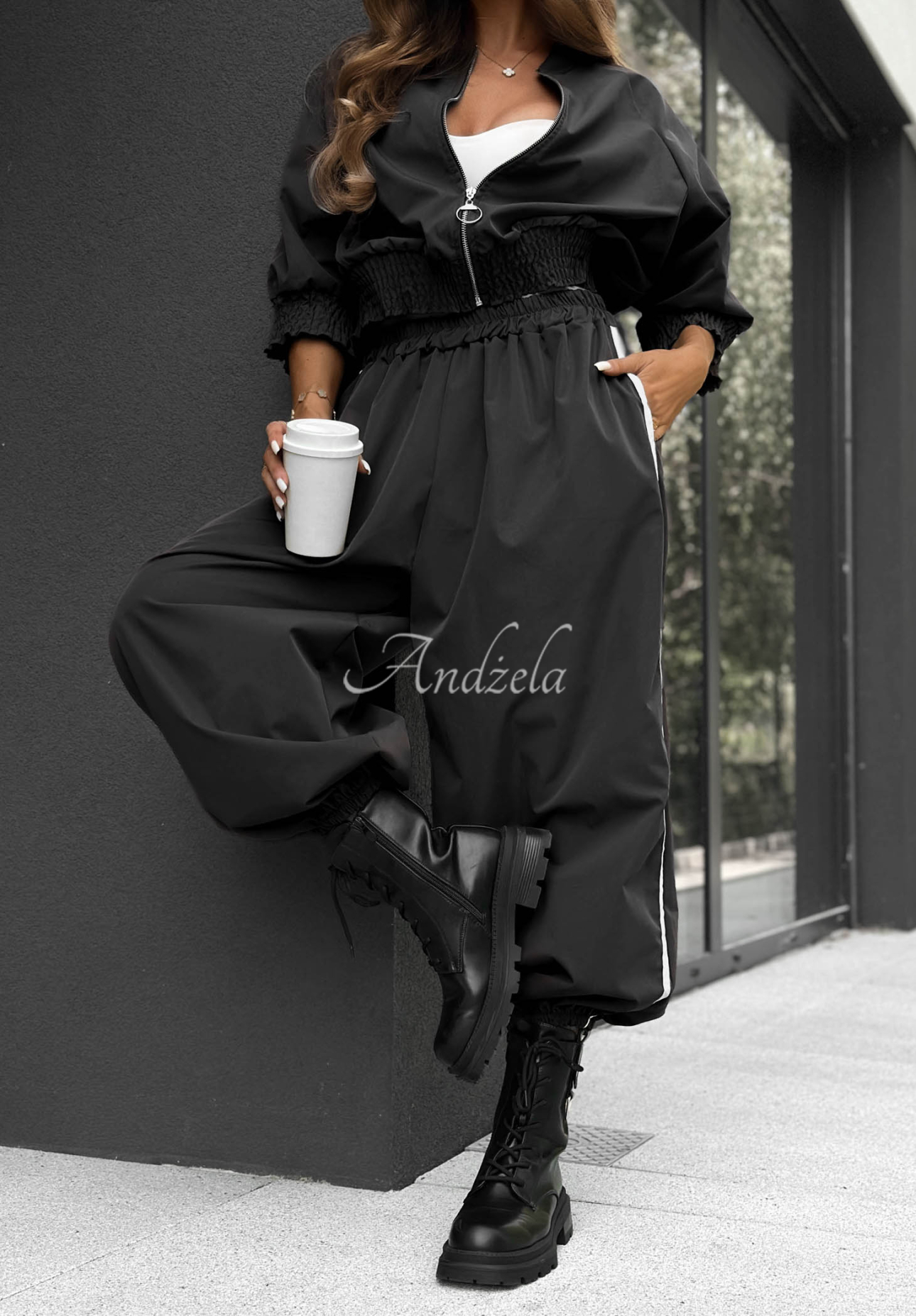 Set Jacke und Hose mit Streifen aus Baumwolle Unbelievable Schwarz