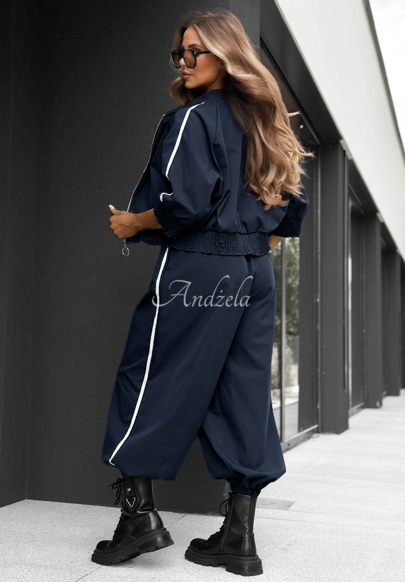 Set Jacke und Hose mit Streifen aus Baumwolle Unbelievable Dunkelblau