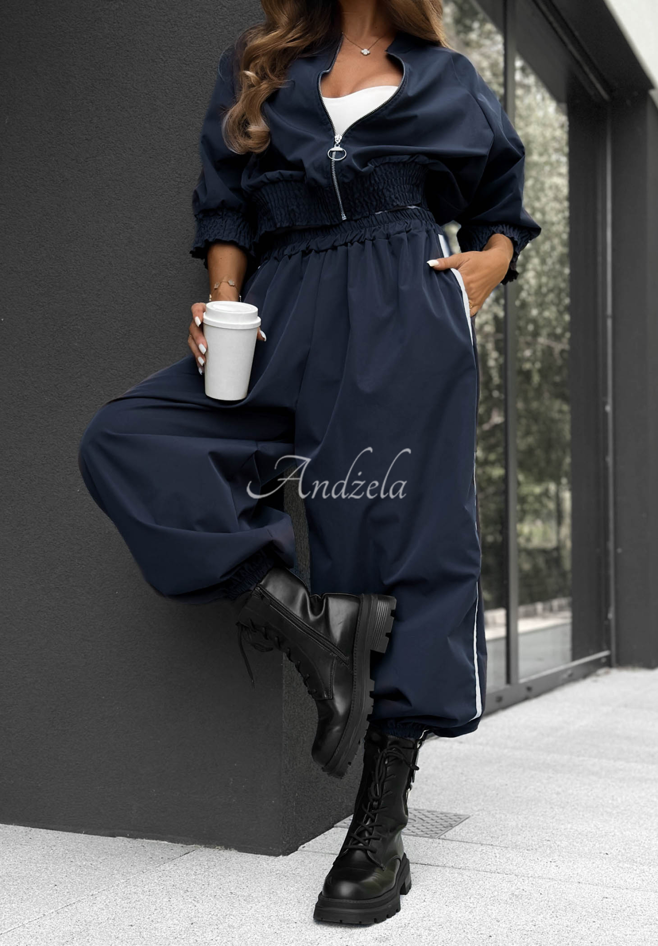 Set Jacke und Hose mit Streifen aus Baumwolle Unbelievable Dunkelblau