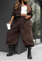 Sweat Set Sweatshirt i Hose z lampasem Unbelievable Schokoladenbraun