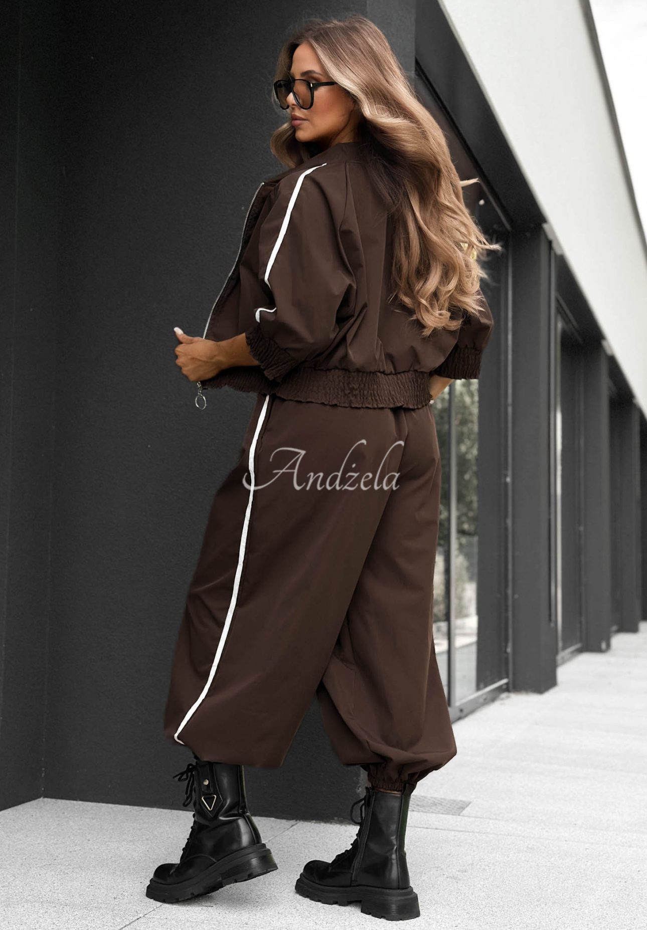 Set Jacke und Hose mit Streifen aus Baumwolle Unbelievable Schokoladenbraun