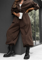 Sweat Set Sweatshirt i Hose z lampasem Unbelievable Schokoladenbraun
