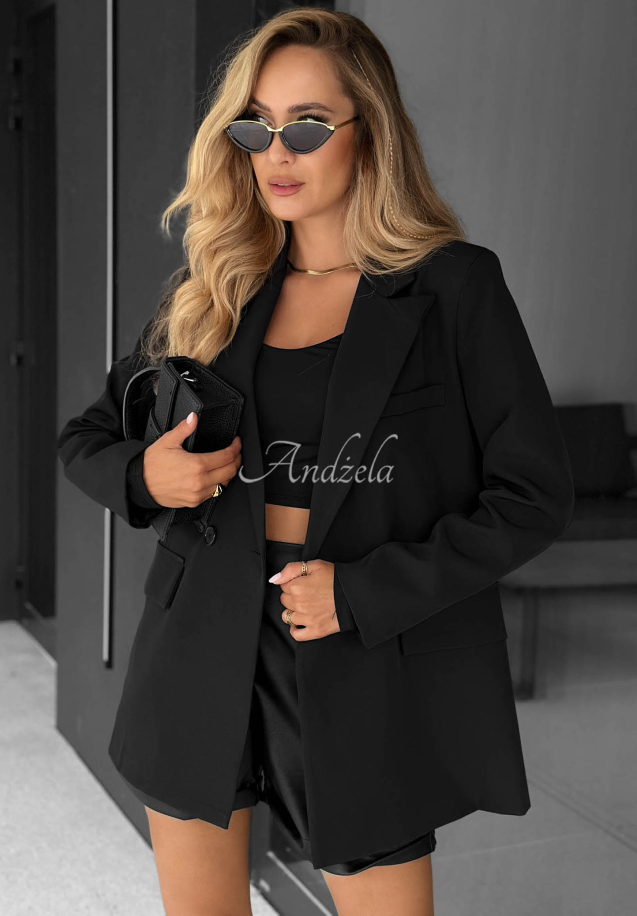 Zweireihiger Blazer Classy Touch Schwarz