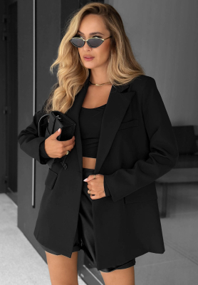 Zweireihiger Blazer Classy Touch Schwarz