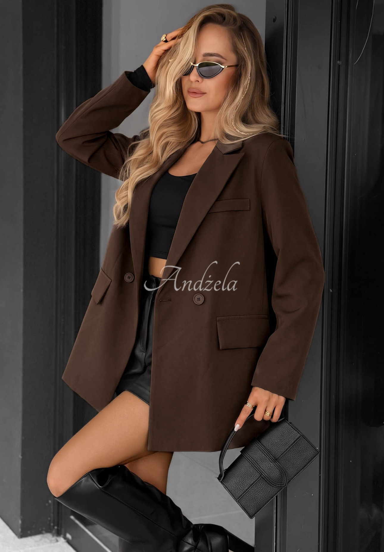 Zweireihiger Blazer Classy Touch Schokoladenbraun
