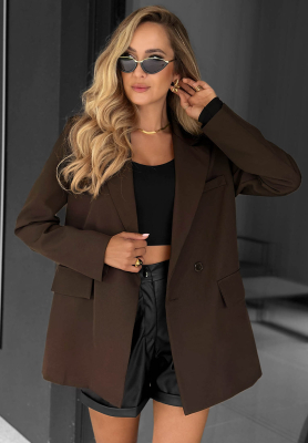 Zweireihiger Blazer Classy Touch Schokoladenbraun