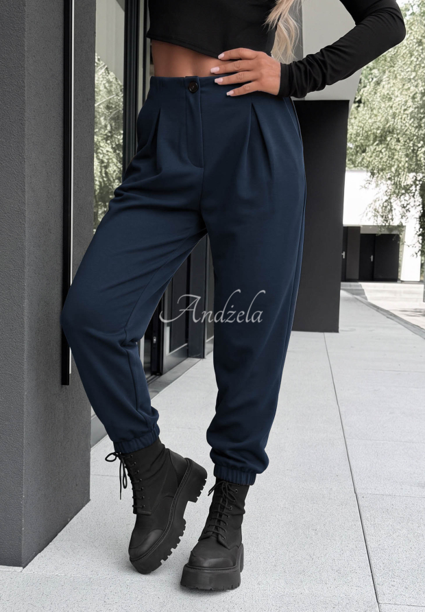 Viskosehose mit B&uuml;ndchen What You Wanted Dunkelblau