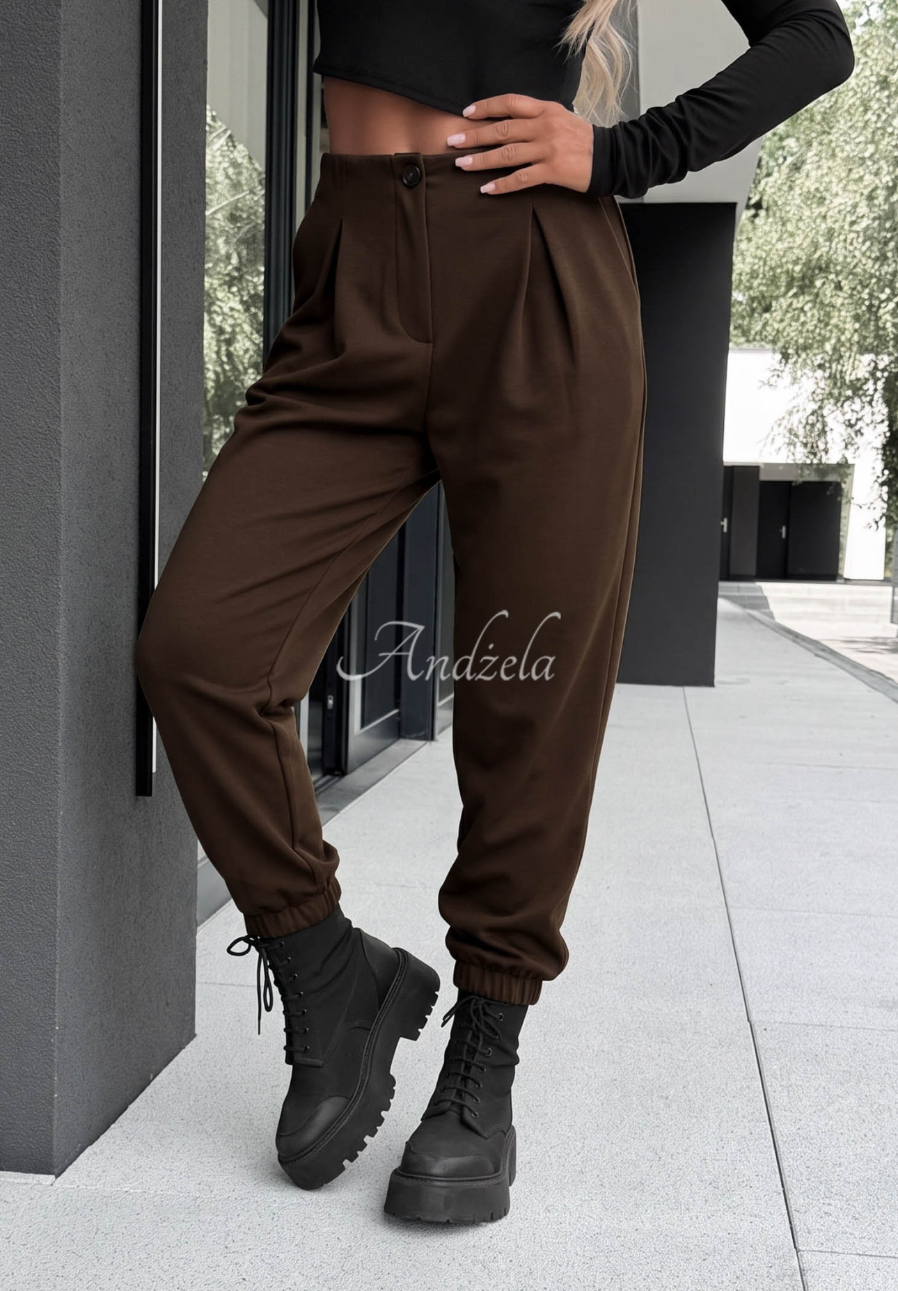 Viskosehose mit Bündchen What You Wanted Schokoladenbraun