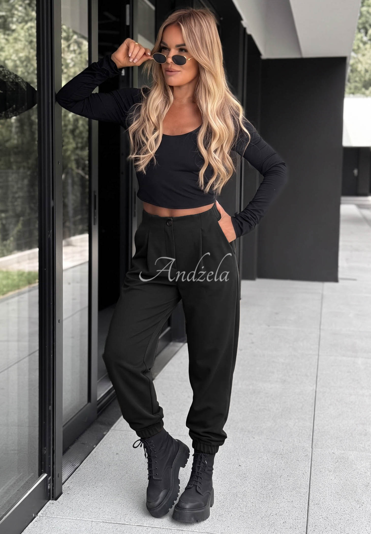 Viskosehose mit Bündchen What You Wanted Schwarz
