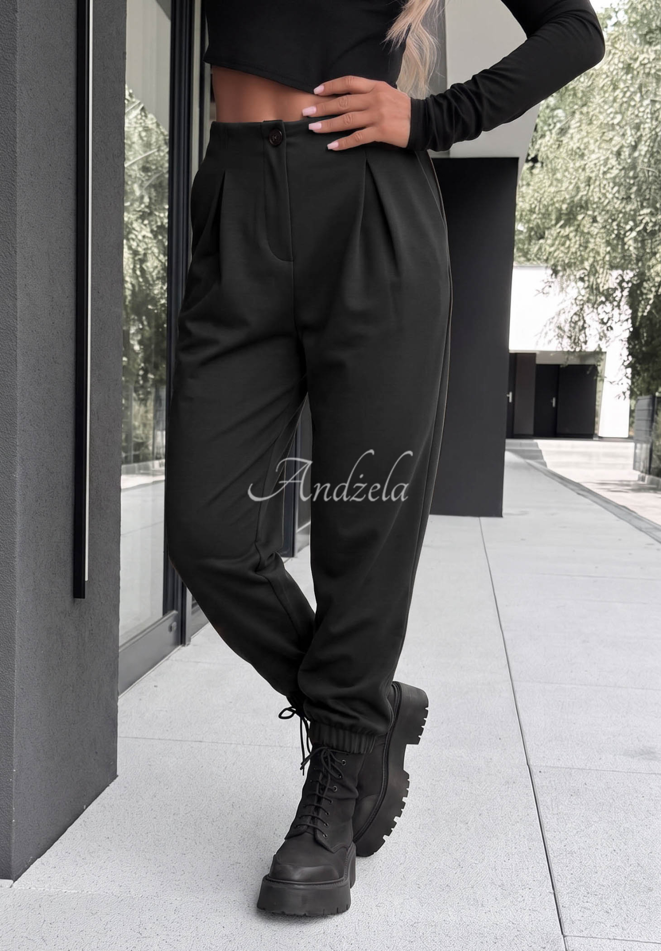 Viskosehose mit Bündchen What You Wanted Schwarz