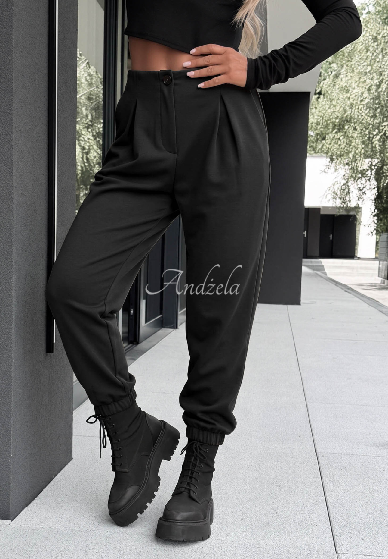 Viskosehose mit Bündchen What You Wanted Schwarz