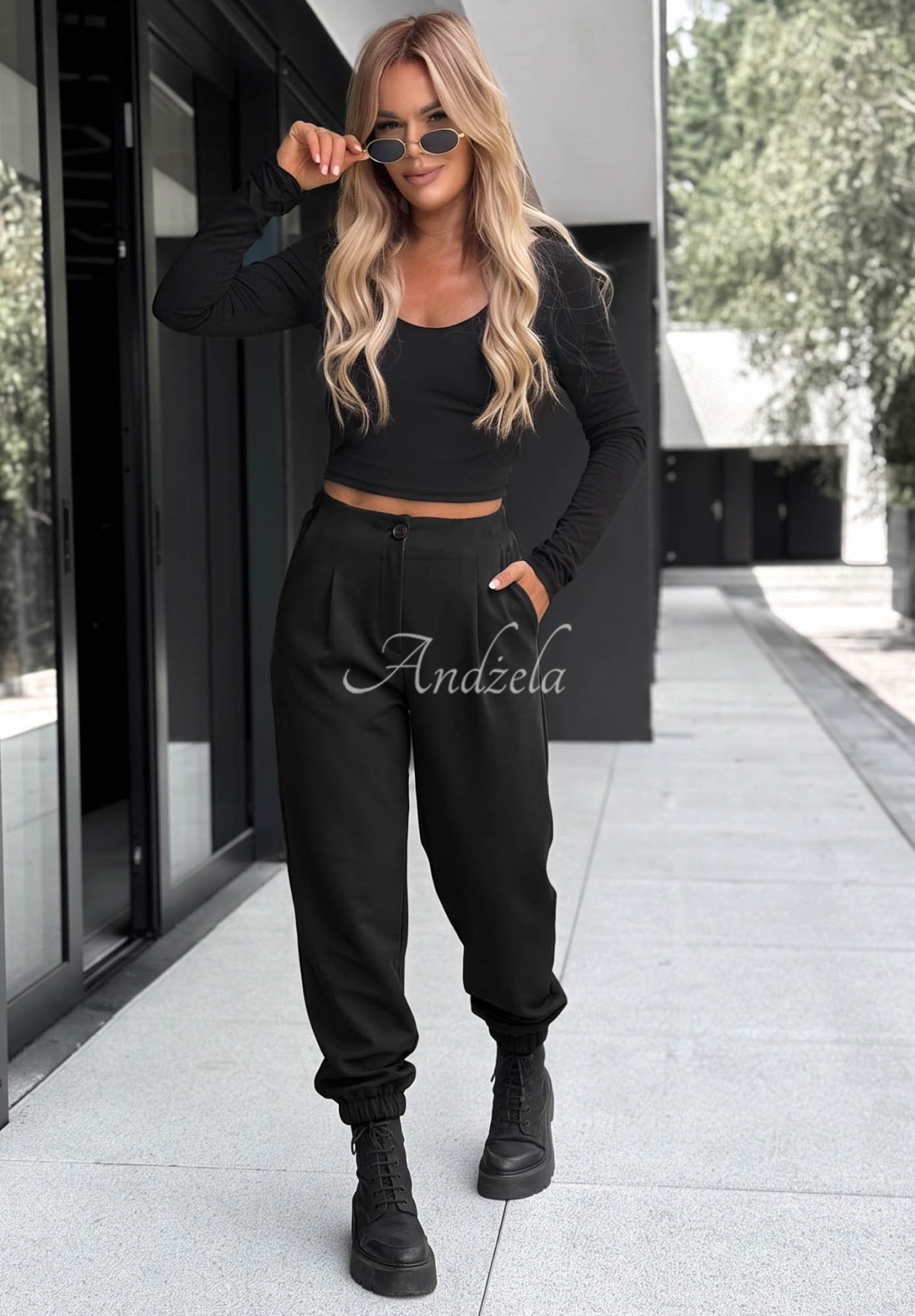 Viskosehose mit Bündchen What You Wanted Schwarz