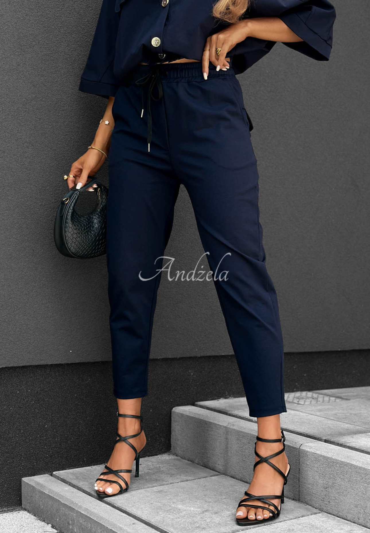 Baumwoll-Set Bluse und Hose Feeling Good Dunkelblau