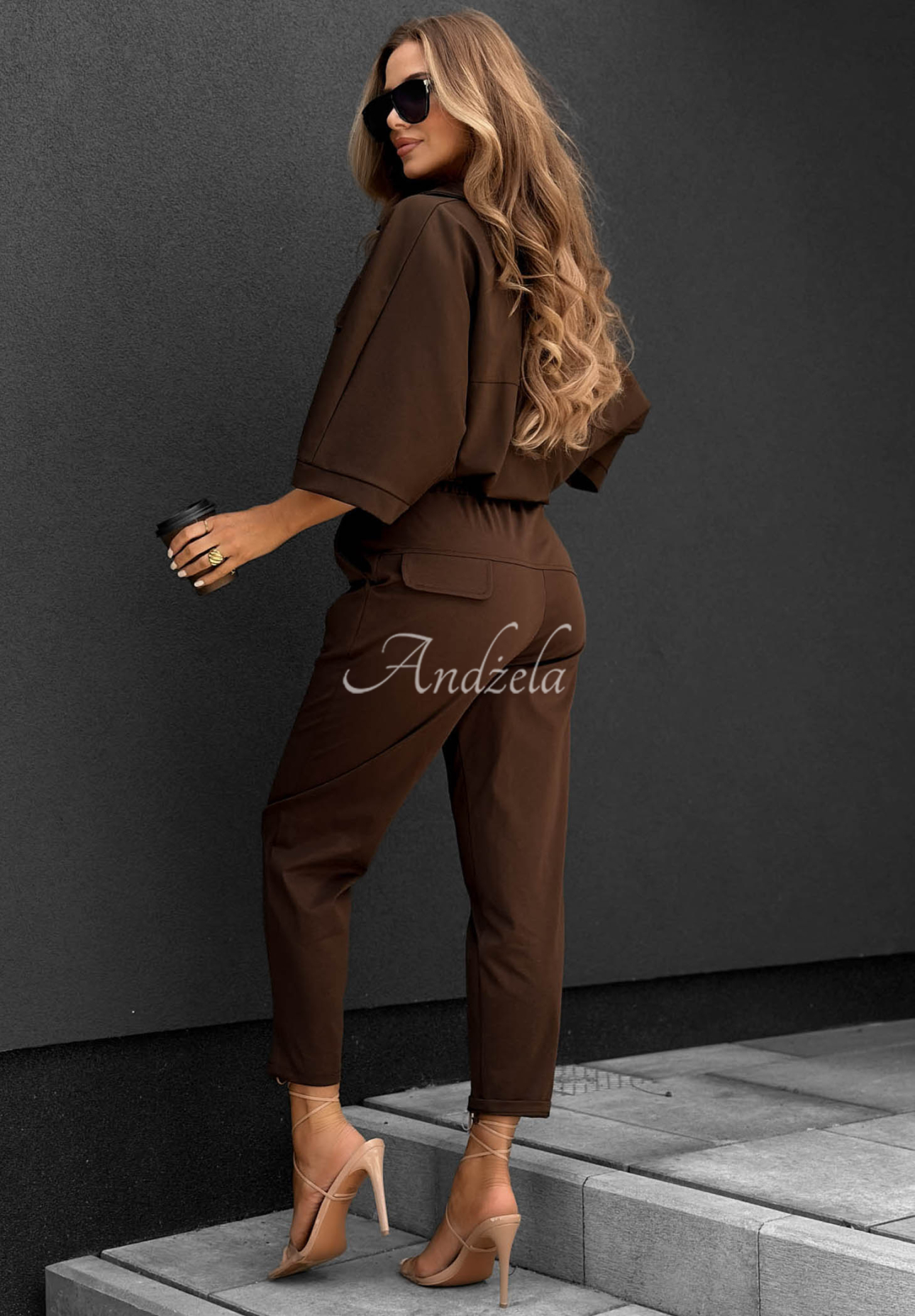 Baumwoll-Set Bluse und Hose Feeling Good Schokoladenbraun