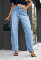 Hose Jeans baggy z paskiem Keep Going Blau