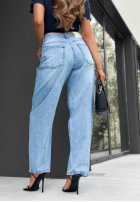 Hose Jeans baggy z paskiem Keep Going Blau