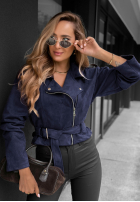 Krótka zamszowa Jacke Bikerjacke Daily Flow Schokoladenbraun