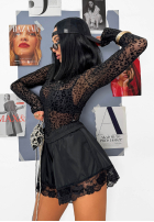 Siateczkowe body w panterkę La Milla Wild Couture Schwarz