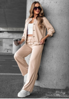 Sweat Set Sweatshirt z guzikami i Hose Comfort Story Dunkelblau