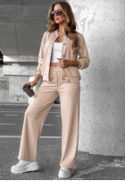 Sweat Set Sweatshirt z guzikami i Hose Comfort Story Dunkelblau