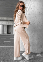 Sweat Set Sweatshirt z guzikami i Hose Comfort Story Dunkelblau