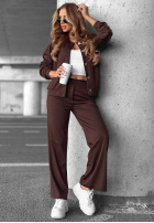 Sweat Set Sweatshirt z guzikami i Hose Comfort Story Dunkelblau