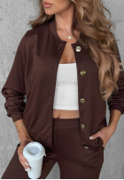 Sweat Set Sweatshirt z guzikami i Hose Comfort Story Dunkelblau