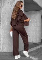 Sweat Set Sweatshirt z guzikami i Hose Comfort Story Dunkelblau