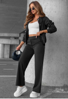Sweat Set Sweatshirt z guzikami i Hose Comfort Story Dunkelblau