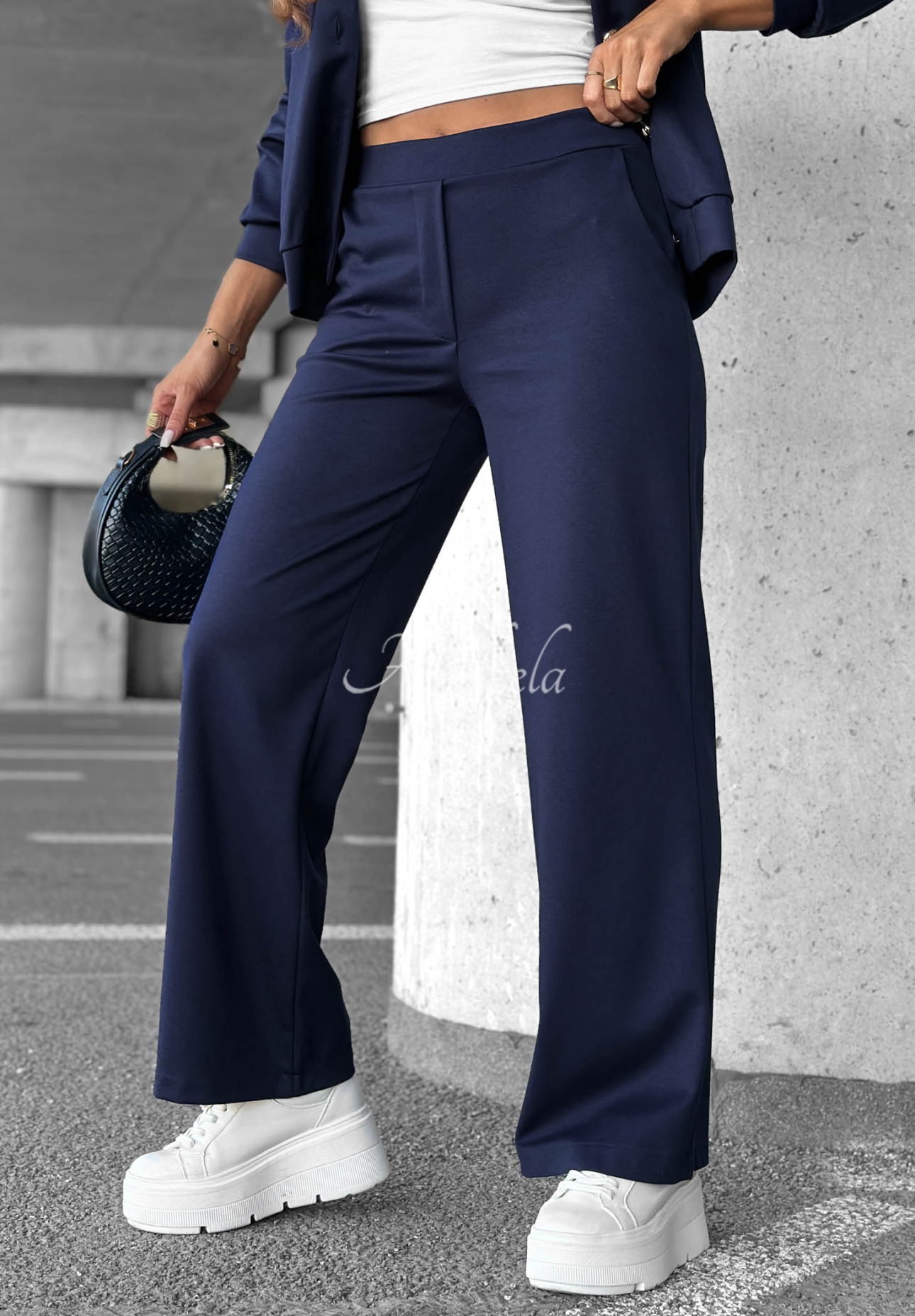 Trainingsanzug aus Baumwolle Bluse mit Knöpfen und Hose Comfort Story Dunkelblau